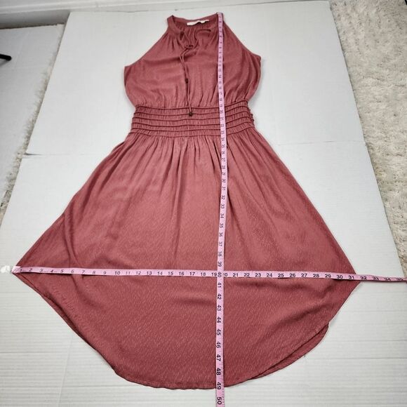 Anthropologie Dress ASTR The Label Midi Dress Sleeveless Smocked Dusty Rose M - Picture 8 of 14